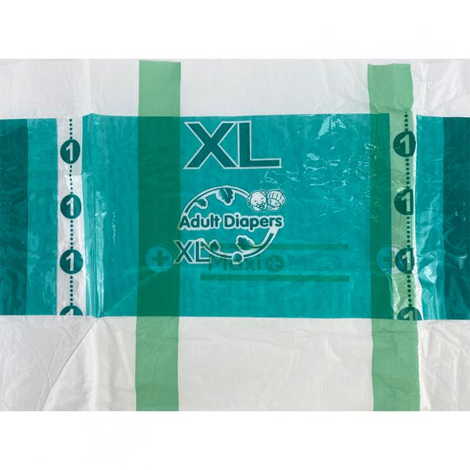 पीई फिल्म बैकशीट और मुद्रित सुविधाओं के साथ सुपर आरामदायक डिस्पोजेबल वयस्क डायपर 2